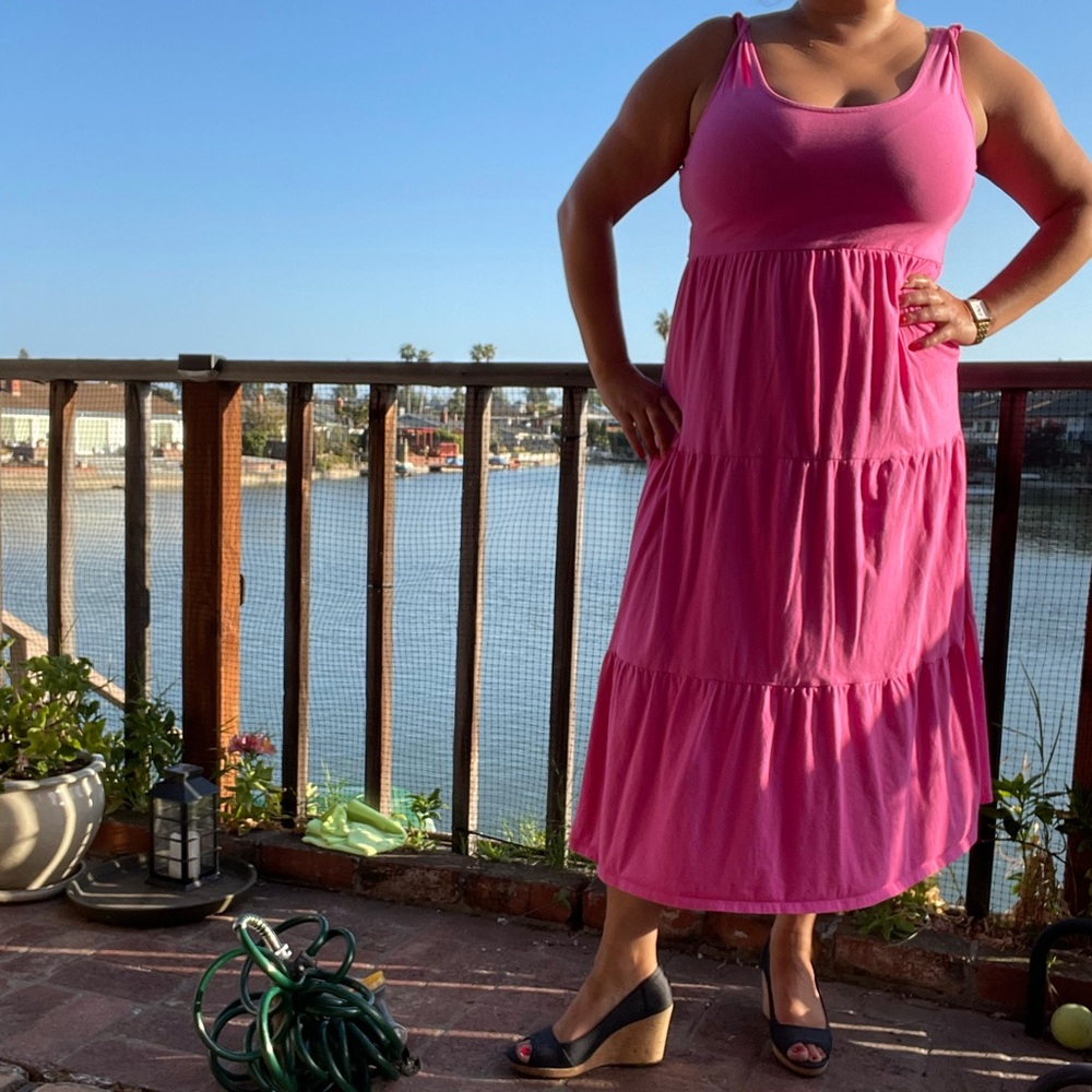 Large - J Crew Factory Tiered Pink dress